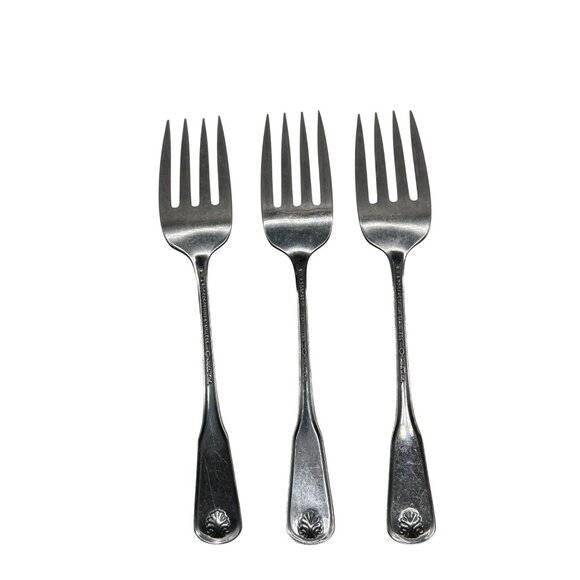 Set Of 3 Oneida deluxe Roger’s Silver Colonial Mood Stainless Steel Salad Forks - Picture 3 of 4